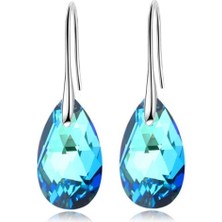 Renjie Shop C Ab Kadın Moda Kristal Gümüş Damlacık Küpe Nişan Küpeleri Cz Şans Gelinlik Düğünü Nişan Takı Hediye Çoklu Renk Seçenekleri (Yurt Dışından)