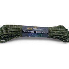 Mg Ropes Polyester Paracord Ip 4 mm Haki Beyaz Desenli Renk 30 Metre