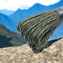 Mg Ropes Polyester Paracord Ip 4 mm Haki Beyaz Desenli Renk 30 Metre