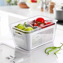 Lossa Süzgeçli Saklama Kabı - Beyaz - 5 Lt