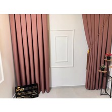 Nivemes Home  Roma 18542-D Keten 1/3 Sık Pileli Gülkurusu Fon Perde Apm