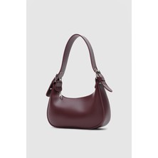 Shule Bags Muse Bordo Oval Baget Çanta
