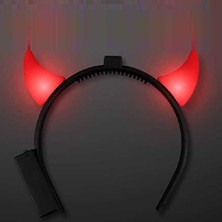 5 Adet Kırmızı Işıklı Şeytan Boynuzu Yılbaşı Parti Taçı Noel Taçı Yılbaşı Taçı Işıklı Şeytan Taçı