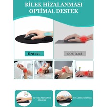 Bilek Destekli Jel Dolgulu Siyah Ergonomik Kaymaz Taban Mouse Pad Ev,ofis,oyun