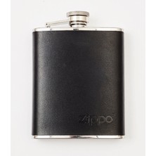 Zippo Çelik Matara 177ML (6 Oz) - Siyah Deri Kaplama