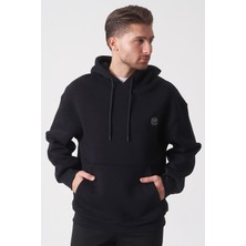 White Stone Lacivert Oversize Rahat Kesim Yumuşak Dokulu Kapüşonlu Sweatshirt