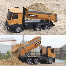 Huına 1/14 Yüksek Kalite Rc Model Damperli Kamyon Uzaktan Kumandalı Metal İş Makinası - 10Kg Yükleme Kapasiteli - 2.4G Full Fonksiyon Sesli Ve Işıklı - 1573