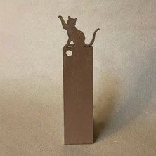 Uretti El Yapımı Bohem Tarzı Tütsü Kayığı - 5 x 25 cm / Kahverengi Kedi Kitap Ayracı Hediyeli