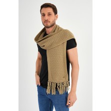 Alexandergardı Örgü Detaylı Püsküllü Atkı (E22-18843)