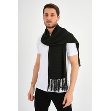 Alexandergardı Örgü Detaylı Püsküllü Atkı (E22-18843)