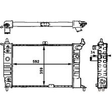 Oris MOP145034 Radyatör Astra F 1.4-1.6-1.8-2.0 Ac Otom 595X359X34 1300109