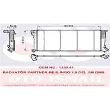 Valeo 732517 Motor Su Radyatör Partner P306 Berlingo Xsara Dw8 DW8B Klimasız 00 03 Ölçü 670X377X23 Segmanlı 1351Z1 1330.41