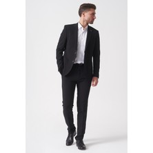 White Stone Siyah Normal Fit Ceketli Jogger Pantolonlu Spor Kullanım Smart Street Takım Elbise