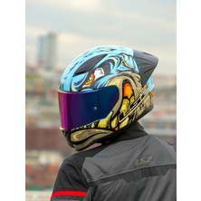 Ls2 Rapid 2 Neo Race Full Face Motosiklet Kaskı Yarış Spoiler +  Şeffaf + Gökkuşağı Vizörlü