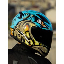 Ls2 Rapid 2 Neo Race Full Face Motosiklet Kaskı Yarış Spoiler +  Şeffaf + Siyah Vizörlü