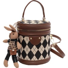 AWMjinchao Crossbody Çanta Eşkenar Dörtgen Taşınabilir Kova Çanta (Yurt Dışından)