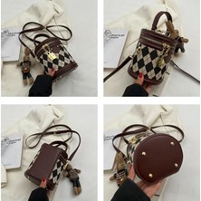 AWMjinchao Crossbody Çanta Eşkenar Dörtgen Taşınabilir Kova Çanta (Yurt Dışından)