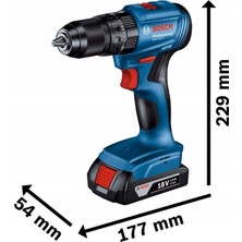 Bosch Professional GSB 185-LI Tek Akülü 2.0 Ah Kömürsüz Motor Darbeli Vidalama + 23 Parça Aksesuar Seti - 06019K3102