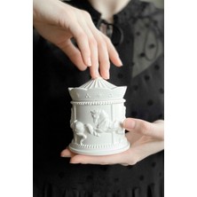 Mandalin Art Studio Müzik Kutusu Görünümlü Dekoratif Beton Kapaklı Kutu, Kase