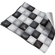 Mutfak Tezgah Arası Folyo Kaplama Gri Beyaz Taş Desen Kendinden Yapışkanlı 60 cm  x 100 cm