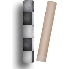 Mutfak Tezgah Arası Folyo Kaplama Gri Beyaz Taş Desen Kendinden Yapışkanlı 60 cm  x 100 cm