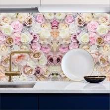 Mutfak Tezgah Arası Kendinden Yapışkanlı Folyo Kaplama Güller 60 cm  x 100 cm