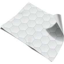 Mutfak Tezgah Arası Kendinden Yapışkanlı Folyo Kaplama Beyaz Fayans Taş Desen 60 cm  x 100 cm