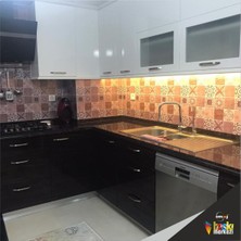 Mutfak Tezgah Arası Kendinden Yapışkanlı Folyo Kaplama Eskitme Taş Kahve 60 cm  x 100 cm