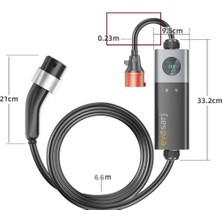 Evoşarj EvoMobil Elektrikli Araç Mobil Taşınabilir Şarj Istasyonu Mobil Uygulama, Ekran, Akım ve Zaman Ayarlı,  22-11-7-3 KW