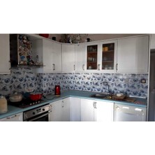 Mutfak Tezgah Arası Folyo Kendinden Yapışkanlı Kaplama Çiçek Desen 60 cm  x 100 cm