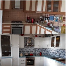 Mutfak Tezgah Arası Folyo Kendinden Yapışkanlı Kaplama Çiçek Desen 60 cm  x 100 cm