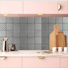 Mutfak Tezgah Arası Kendinden Yapışkanlı Folyo Kaplama Taş Desen Gri 60 cm  x 100 cm
