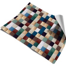 Mutfak Tezgah Arası Kendinden Yapışkanlı Folyo Kaplama Taş Desen Renkli 60 cm  x 100 cm