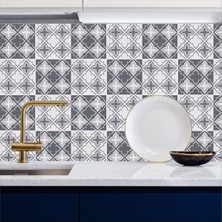 Mutfak Tezgah Arası Kendinden Yapışkanlı Folyo Kaplama Gri Taş 60 cm  x 100 cm