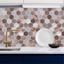 Mutfak Tezgah Arası Kendinden Yapışkanlı Folyo Kaplama Geometrik Desen 60 cm  x 100 cm