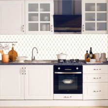 Mutfak Tezgah Arası Kendinden Yapışkanlı Kaplama Folyosu Siyah - Beyaz 60 cm  x 100 cm