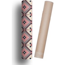 Mutfak Tezgah Arası Kendinden Yapışkanlı Folyo Kaplama Pembe Fayans Desen 60 cm  x 100 cm