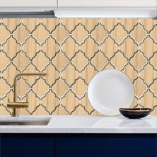 Mutfak Tezgah Arası Kendinden Yapışkanlı Folyo Kaplama Taş Desen Geometrik 60 cm  x 100 cm
