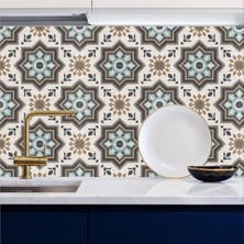 Mutfak Tezgah Arası Kendinden Yağışkanlı Folyo Kaplama Taş Desen Renkli 60 cm  x 100 cm