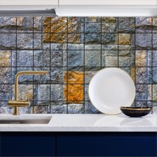 Mutfak Tezgah Arası Kendinden Yapışkanlı Folyo Kaplama Taş Desen 60 cm  x 100 cm