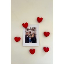 Mandalin Art Studio Beton Buzdolabı Magneti Kalpli Kırmızı 5’li Paket