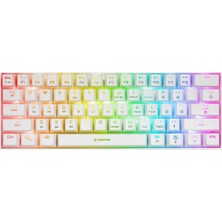 Rampage KB-RX63 B-Atom Beyaz Bluetooth Rgb Backlight Red Swıtch Us Layout English 63 Tuşlu Mini Gaming Oyuncu Klavyesi