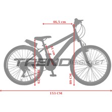 Trendbisiklet Cross Country 24’’ Lady Çift Kat Alüminyum Jant Önden Amortisörlü, 21 Micro Shift Vites Kadın Dağ Bisikleti