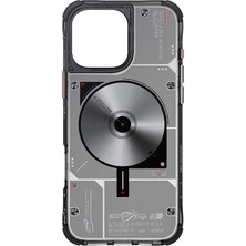 Skinarma Apple iPhone 16 Pro Kılıf Magsafe Şarj Özellikli Disk Desenli Airbag Tasarımlı Skinarma Nova Kapak Siyah