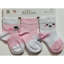Aziz Bebe 3'lü Çorap Kız Çocuk Ayıcık Desen