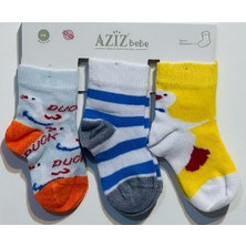 Aziz Bebe 3'lü Çorap  Çocuk Sweet Tavşan Kiraz Desen