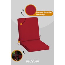 Eve Tekstil Bahçe - Salon - Balkon Arkalıklı Fermuarlı Bağlanabilir Yıkanabilir Sandalye Minderi 4 Adet