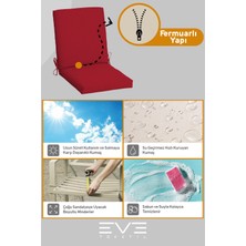 Eve Tekstil Bahçe - Salon - Balkon Arkalıklı Fermuarlı Bağlanabilir Yıkanabilir Sandalye Minderi 4 Adet