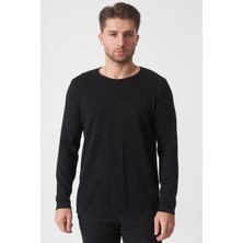 White Stone Belo Horizonte 1111 Slim Fit Basic Torba Sosisyaka Triko Siyah