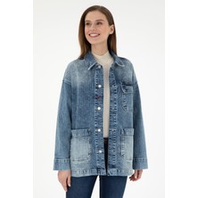 U.S. Polo Assn. Kadın Açık Mavi Jean Tunik Gömlek 50291134-DN0021